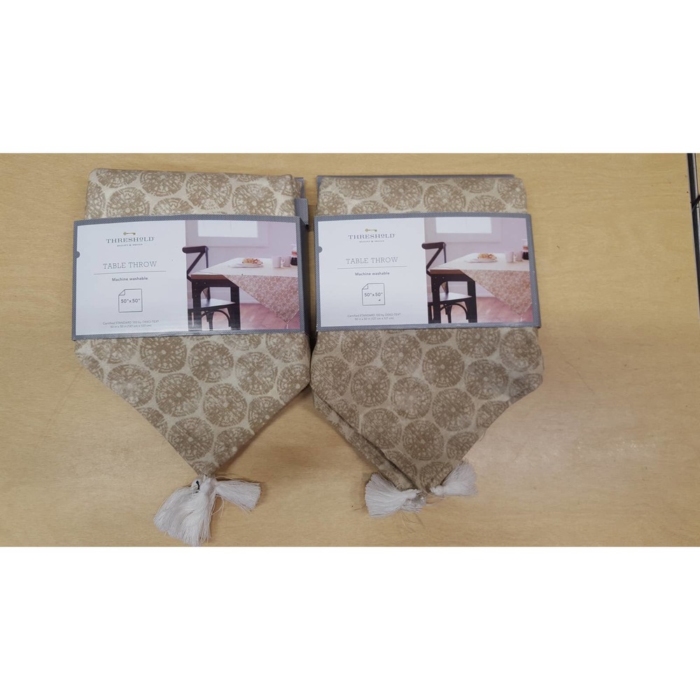 Target Threshold Table Throw Cloth 50" x 50" Pair of Two (2) Bundle!